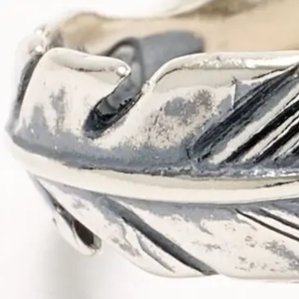 American West 925 Sterling Silver Feather Wrap Ring - Picture 3 of 3
